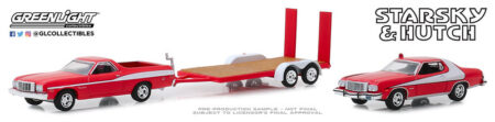 Hollywood Hitch & Tow - Series 7 - Starsky and Hutch (1975-79 TV Series) - 1976 Ford Ranchero with 1976 Ford Gran Torino on Flatbed Trailer